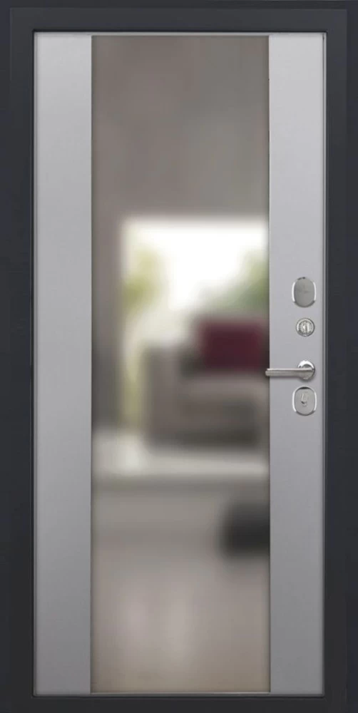 Входная дверь ДвериПРО L-43 Алиса (16мм, ПВХ софт грей, зеркало) DPRO195331 внутренняя сторона