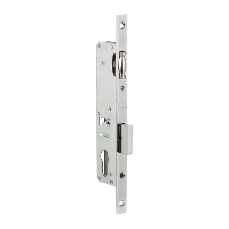 Фото Корпус узкопрофильного замка с роликовой защёлкой 155/P (25 mm) w/b (хром) (без отв. планки)