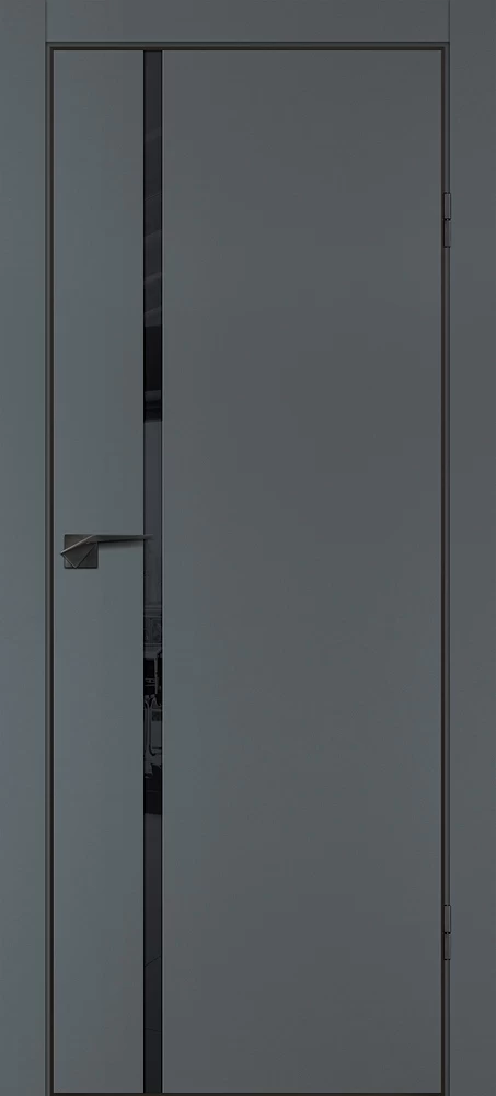 Фото Межкомнатная дверь P-22  кромка ABS черная c 4-х ст. Графит матовый