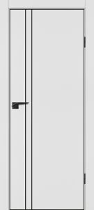 Межкомнатная дверь P-20  черный молдинг PET,  кромка ABS черная c 4-х ст. Белый матовый