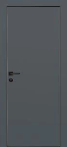 Межкомнатная дверь PX-1 черная кромка с 4-х ст. Графит матовый