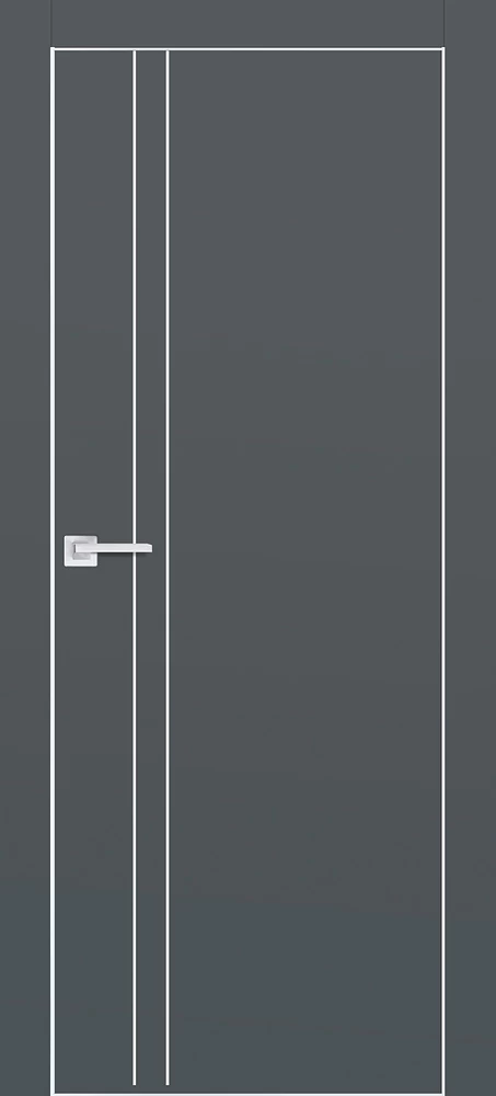 Фото Межкомнатная дверь PX-20  AL кромка с 4-х ст. Графит матовый