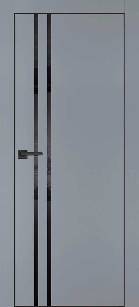 Фото Межкомнатная дверь PX-11  черная кромка с 4-х ст. Серый матовый