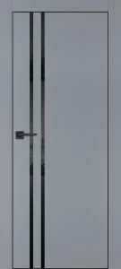 Межкомнатная дверь PX-11  черная кромка с 4-х ст. Серый матовый