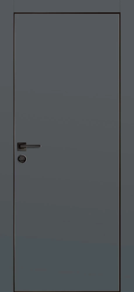 Фото Межкомнатная дверь PX-1 черная кромка с 4-х ст. Графит матовый