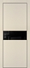 Межкомнатная дверь PX-3 черная кромка с 4-х ст. Бежевый матовый